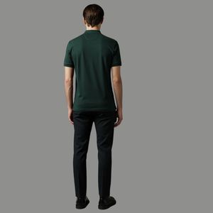 Vente en gros 2026 polo de golf blanc en coton personnalisé avec garniture en blanc et vert - Product Image 6