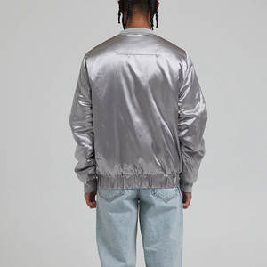 Proper Factory Design Outfit Slim Fit Men Satin Varsity Jacket Front Full Zipper Easy To Wear Men Satin Varsity Jacket - Product Image 4