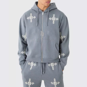 Fourniture en gros du fabricant Sweat-shirt à capuche ample en molleton pour hommes Sweat-shirt à capuche brodé pour la saison hivernale - Product Image 1