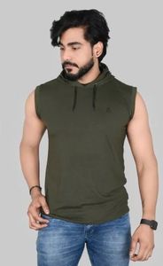 Sudadera con Capucha de Verano Personalizada de Primera Calidad, Secado Rápido, para Hombre, sin Mangas, para Gimnasio, Entrenamiento, Informal, 100% Poliéster, con Bolsillo - Product Image 3