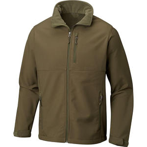 Veste Softshell kaki à col montant réglable pour homme, respirante, imperméable, avec logo personnalisé OEM, meilleures ventes - Product Image 1
