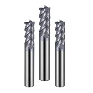 Carbide Milling Cutters CNC Cutting Tools End Mill Cutter Square Fresas Endmill Carbide 4 Flutes HRC55 For Metal