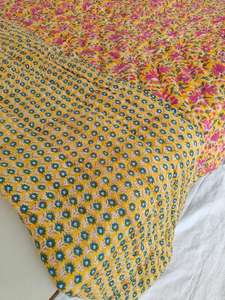 Couvre-lit réversible en coton imprimé floral de Jaipur, style indien - Product Image 5