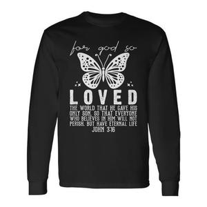 Maglietta a Maniche Lunghe con Citazione Biblica 'Giovanni 3:16' per Uomo, Abbigliamento Promozionale - Product Image 2