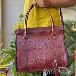 Bolso de mano hecho a mano Bolso de cuero de búfalo elegante informal Bolso Hobo vintage - Product Image 1