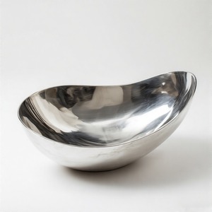 Glossy Copper-Tone <b>Metal</b> Fruit Bowl with Smooth Contours and Decorative Base Ring Rich Iron Material for Balance - Product Image 6