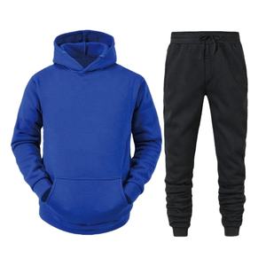 Ensemble deux pièces pour homme, taille plus, automne-hiver, survêtement zippé, veste patchwork pour homme, jogging en coton mélangé, survêtement 2026 - Product Image 1