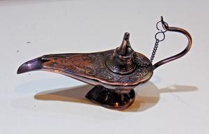 Lampe Aladdin Genie en laiton massif Brûleur d'encens article cadeau en métal - Product Image 5