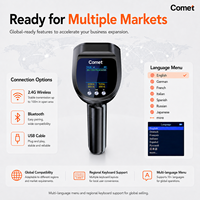 Escáner de Códigos de Barras Inalámbrico COMET EW-5800 Pro 1D/2D con Pantalla LCD, 2.4G BT, Almacenamiento Offline, Sincronización sin Pérdidas, Base de Carga Opcional