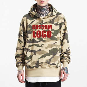 Sweat-shirt à capuche camouflage personnalisé pour homme, 100% coton, tissage éponge respirant, hiver, tailles S-2XL, logo sur le devant - Product Image 3