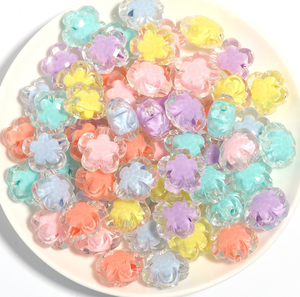 Cuentas acrílicas esmeriladas mixtas de 12 mm con forma de corazón y <span class=keywords><strong>estrella</strong></span>, cuentas espaciadoras sueltas gruesas con agujero tipo 'Frog Spawn', cuentas redondas de color interior para fabricación de joyas - Product Image 4