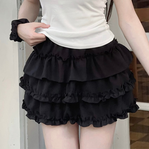 Elegante conjunto de punto de 2 piezas para mujer 2025 moda cuello cuadrado con cordones cárdigan de manga larga Top y minifalda de pastel con volantes - Product Image 1