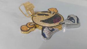 Colgante de Fantasma de Dibujos Animados Estilo Hip Hop Más Vendido, Joyería de Piedra Moissanita Espeluznante y Adorable, Accesorio de Saludo Amigable para Fanáticos - Product Image 2