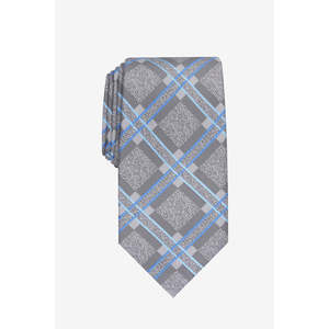 Cravatta Classica a Quadri Perry Ellis per Uomo, Grigia, Taglia Regolare, in Poliestere, Design Formale alla Moda, Confezione Regalo - Product Image 1