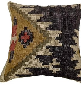 Funda De Almohada Kilim de yute de lana Vintage auténtica, funda de cojín decorativa Bohemia tejida a mano para sofás de hogar o Hotel - Product Image 3