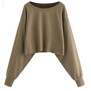 Casual Solid Color Printed Knitted <b>Winter</b> Autumn Hooded Crop <b>Top</b> Anti-Pilling Breathable Front for Women - Product Image 4