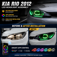 Nouvel ensemble de phares LED pour KIA RIO 2012, contrôle de la couleur WRGB par application, kit d'éclairage automobile, plug and play, phares avant