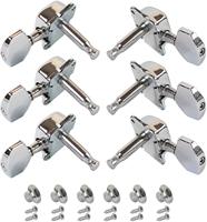 MA International Gray Silver Metal Tuning Pegs 3R+3L (6 PCS) Strings for Acoustic Guitar Machine Parts