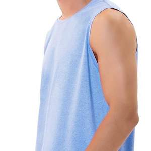 Camiseta sin mangas deportiva informal para hombre, Camiseta de punto sin mangas de algodón 100% transpirable de secado rápido de alta calidad - Product Image 6