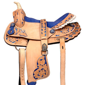 Juego de tachuelas de cuero genuino de primera calidad, monturas de carreras occidentales e inglesas para montar a caballo - Product Image 1