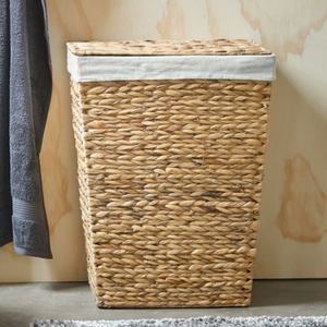 Grand panier de rangement rond en jonc de mer naturel tressé à la main avec un design multifonctionnel pour la cuisine et la salle de bain - Product Image 1