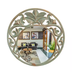 Handcrafted <b>Wooden</b> <b>Mirror</b> Collection Modern Luxury Eco-Friendly Glass Wall Decor by Azora Industries - Product Image 5