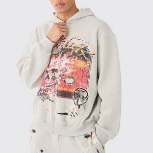 Survêtement Homme Personnalisable en Coton 100% de Haute Qualité, Respirant, Deux Pièces, à Capuche, Épais, Imprimé, pour l'Hiver - Product Image 4