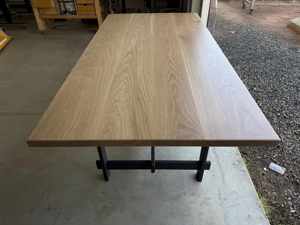 Solid <b>White</b> Oak <b>Dining</b> <b>Table</b> Handmade Furniture With Natural <b>Wood</b> Grain Finish And Strong Black Metal Base For Modern Spaces - Product Image 3