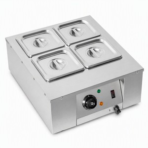 Machine à chocolat fondant électrique professionnelle à 4 bacs pour station de maintien au chaud de sauces et fromages pour la restauration rapide - Product Image 1