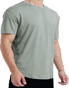 Camiseta de manga corta de algodón pesado para hombre Crew Fitness clásica elegante y duradera con logotipo bordado - Product Image 6