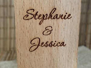 Customized Personalized Engraved Wood <b>Tealight</b> Candle Stand for Christmas Gift or Home Decor for Couples - Product Image 3