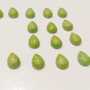 Piedra preciosa suelta AAA de alta calidad, cabujón de cobre turquesa verde, pera en forma de mezcla, piedra preciosa verde turquesa - Product Image 2