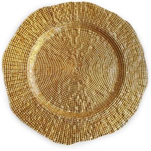 Charger Plate Unique Design Round Shape Customized Size <b>Food</b> <b>Server</b> Metal Service Plates Placemat - Product Image 3