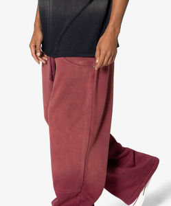 Pantalons de survêtement pour hommes en toile décontractée, coupe droite ample, poids moyen, logo personnalisé en gros, écologiques, délavés au soleil - Product Image 6