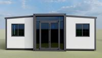 Villa modulaire extensible moderne à 2 chambres, bâtiment préfabriqué portable avec toutes les commodités pour le développement de stations de villégiature en montagne