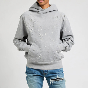 Hot Selling Distressed <b>Hoodies</b> Men Wholesale Price Oversized 2026 Distressed Hoodie Best Selling Price Distressed <b>Hoodies</b> - Product Image 4
