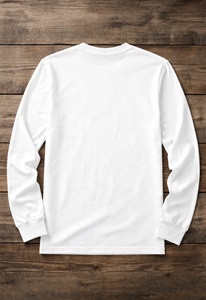 T-shirt uni à manches longues pour homme, coupe classique, logo personnalisé sur le devant, qualité supérieure, 100% coton, respirant, séchage rapide, personnalisation - Product Image 2