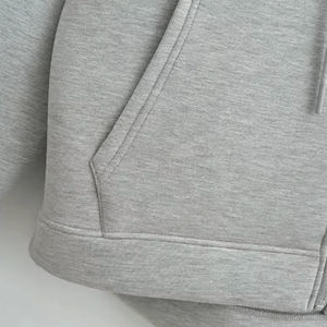 High Street Fashion Autumn <b>Winter</b> <b>Coat</b> Solid Loose Hoodie <b>with</b> Embroidered Long Sleeve Casual Zipper Outwear Sweatshirt - Product Image 6