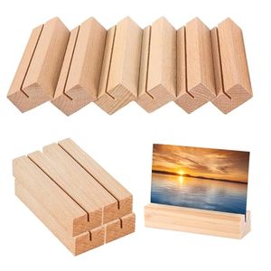 10 PCS CEYI Minimalist Rectangular Wooden <b>Card</b> & Sign Holders <b>Table</b> Numbers Picture Name Tags Wedding - Product Image 1