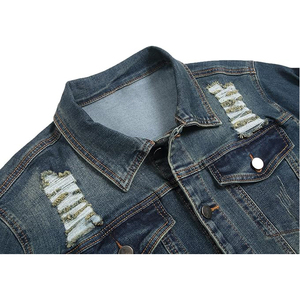 <b>Top</b> Trendy Men's Long Sleeve Men's Denim Jacket Lightweight <b>Distressed</b> With High And Premium Quality Denim Fabric - Product Image 3