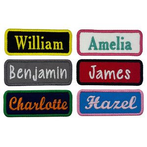 แพทช์ชื่อที่ปรับแต่งได้สำหรับเครื่องแต่งกายแจ็คเก็ตและผ้าทอลายทแยงอื่นๆเลือกด้ายสีตัวอักษรแบบรีดบน - Product Image 5