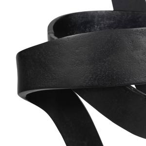 Sculpture abstraite en aluminium Il dispose d'un métal foncé texturé et d'un ruban allongé sculpture polie moderne comme forme - Product Image 2