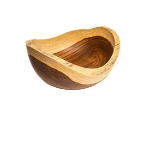 Tazón de servir multiusos de madera maciza respetuoso con el medio ambiente para el desayuno, aperitivos, servicio de sopa, ensaladeras, cuencos para restaurantes de Hotel en casa - Product Image 1