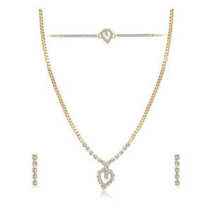 Parure de bijoux Eugenia Collier en pierre autrichienne et plaqué or avec bracelet - Product Image 1