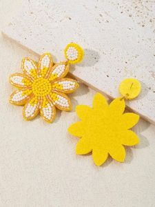 Boucles d'oreilles pendantes œil de mauvais œil bleues, bijoux fantaisie en perles tissées, vente en gros, fournisseur en vrac, accessoires de mode tendance - Product Image 4