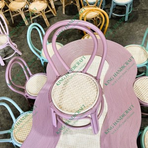 Silla de ratán pequeña y moderna para dormitorio, asientos elegantes y divertidos para el tiempo de juego de los niños, segura para uso en la cocina al aire libre - Product Image 5