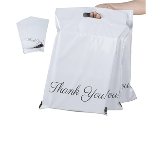 Logotipo personalizado para bolsas de correo polivinílico para pequeñas empresas Embalaje de envío biodegradable para enviar por correo con mensaje 'Gracias' - Product Image 1