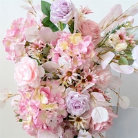 Herfstroze zijden rozen boog bloemendecoratie set afstudeer kledingwinkel etalage bruiloft fotografie