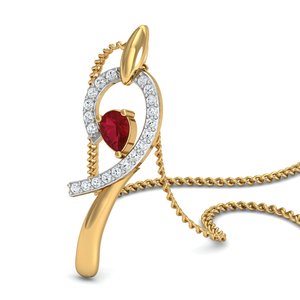 Boho Brass Swirl Garnet Pendant Minimalist 18k Gold Plated Dainty Wholesale Necklace For Women - Product Image 2