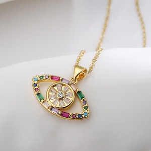 Collar con Colgante de Ojo de Diablo Chapado en <span class=keywords><strong>Oro</strong></span> de Alta Calidad, Joyerí<span class=keywords><strong>a</strong></span> de Moda con Circonita, Regalo de Boda o Compromiso para Mujer - Product Image 3